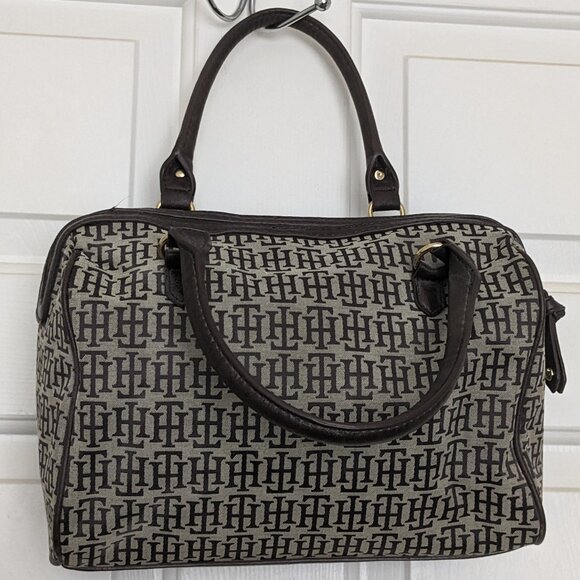 Tommy Hilfiger Women's  Signature  Geometric Sachet Shoulder Bag Brown - Picture 4 of 13